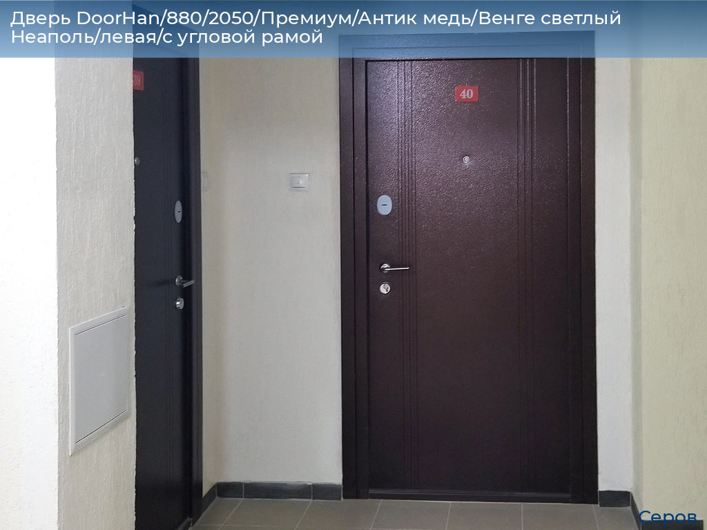 Дверь DoorHan/880/2050/Премиум/Антик медь/Венге светлый Неаполь/левая/с угловой рамой, serov.doorhan.ru