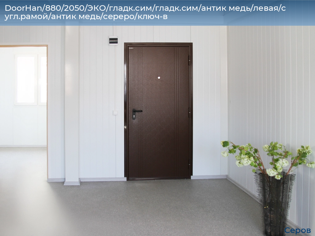 DoorHan/880/2050/ЭКО/гладк.сим/гладк.сим/антик медь/левая/с угл.рамой/антик медь/сереро/ключ-в, serov.doorhan.ru